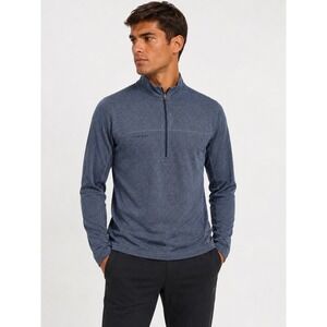 Mammut Blue Heather Polartec 1/4 Zip Pullover Mock Neck Athletic Top S